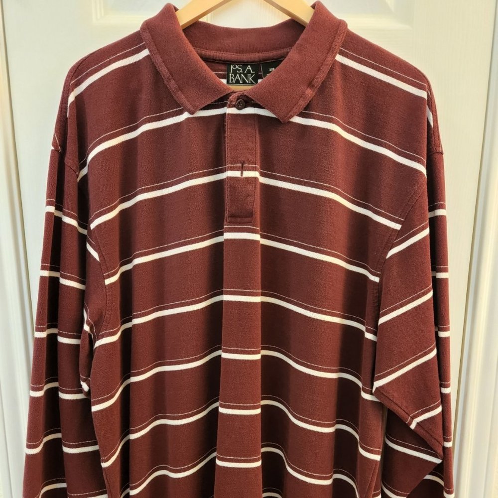 Jos. A. Bank - Long Sleeve Polo - Maroon - Size XXL